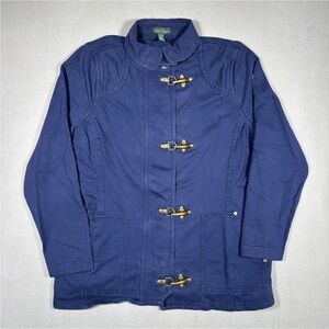 Lauren Ralph Lauren Fireman Jacket Woman’s XLarge Navy Old Money Nautical Preppy